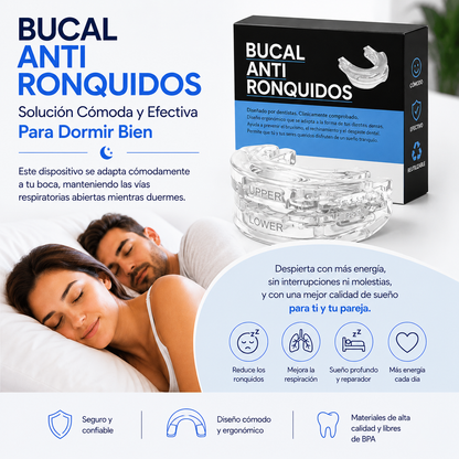 VitalCalm™- Bucal Antironquidos + 4 Dilatadores Nasales de ¡REGALO!